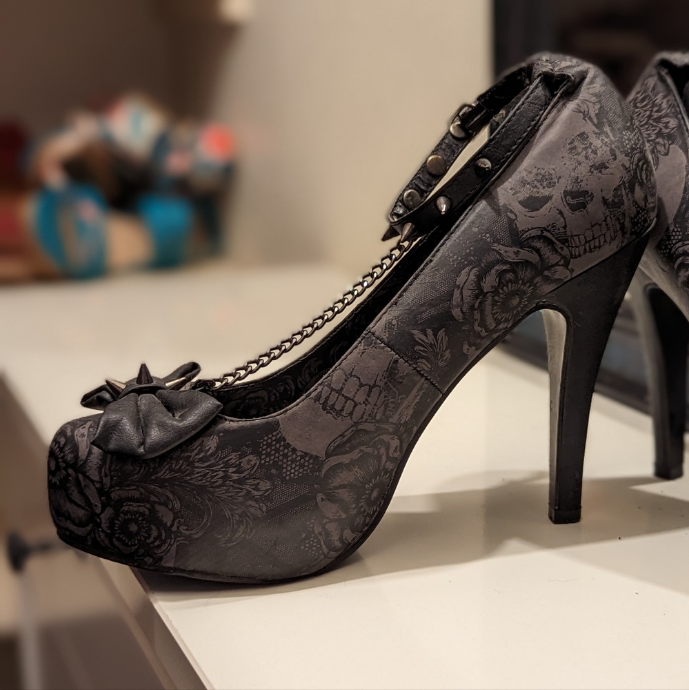 Iron Fist Spiked T Strap Heels